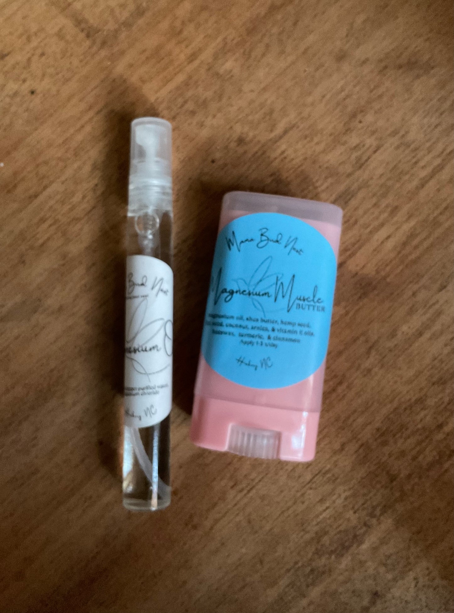 Magnesium Oil and Muscle Butter- travel duo